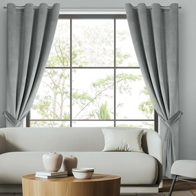 ZATEMŇOVACÍ ZÁVES NA KRÚŽKOCH ANTARA 140X270 CM STRIEBORNÁ