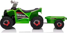 LEAN CARS Zelená batériová štvorkolka XMX630T s prívesom