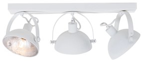 Priemyselné stropné svietidlo biele so striebornou 3-žiarovkové nastaviteľné - Magnax