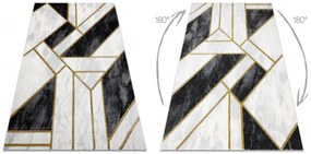 Koberec EMERALD exkluzívny 1015 glamour, styl marmur, geometrický čierny / zlatý