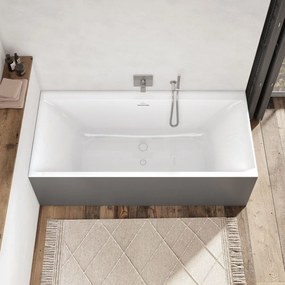 VILLEROY &amp; BOCH Subway 3.0 pravouhlá vaňa z materiálu Quaryl, odtok v strede, vrátane napúšťania vane SilentFlow, 1800 x 750 x 480 mm, biela alpská, UBQ180SBW2TDV-01