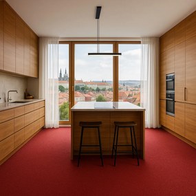 Vopi, Metrážny koberec Astra červená - neúčtujeme odrezky z role, na mieru, šíře 1,33m,1m,2m,3m,4m,na mieru, neúčtujeme odrezky, červená, ab (mriežka), chodba / predsieň