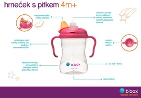 Hrnček s náustkom 4m+ - svetloružový 240 ml