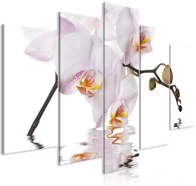 Artgeist Obraz - Delightful Orchid (5 Parts) Wide Veľkosť: 200x100, Verzia: Premium Print