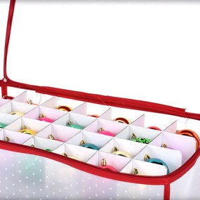 VILDE Vianočný úložný box na gule, ozdoby a vianočné dekorácie, na 112 kusov, bodkovaný