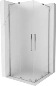 Mexen Velar L Duo, sprchový kút s posuvnými dverami 100 x 100 cm, 8mm sklo námraza, chrómová, 871-100-100-02-33-01