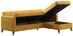 Rohová sedacia súprava, rozkladacia s úložným priestorom Bruggy - žltá