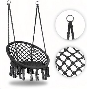 MultiGarden Závesné boho záhradné kreslo - sivé MultiGarden