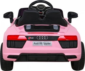 Ramiz Audi R8 na batérie pre deti Ružová + Diaľkové ovládanie + EVA + Pomalý štart + MP3 LED