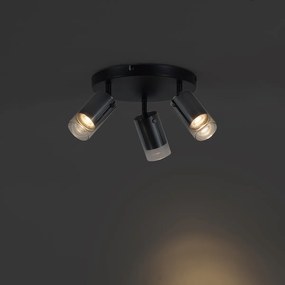 Stropný reflektor Gunmetal okrúhly s 3 svetlami otočný a nastaviteľný - Drain
