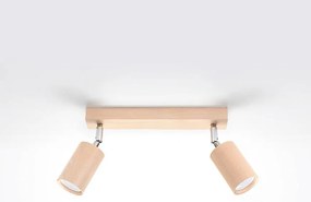 Nástenná lampa Rinne 2 prírodné drevo