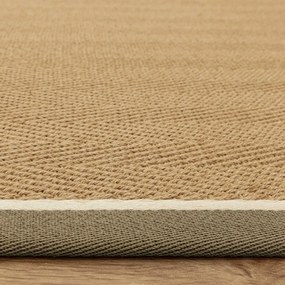 Kaki/v prírodnej farbe obojstranný/ručne tkaný jutový behúň 68x240 cm Bordo Herringbone Kaki – Asiatic Carpets