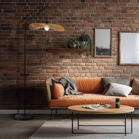 Toolight Toolight, podlahová lampa 1xE27 APP1829-1F, čierna-hnedá, OSW-09319