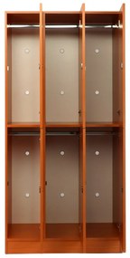 Drevená šatníková skrinka Visio - 6 boxov, 90 x 45 x 185 cm, cylindrický zámok, čerešňa