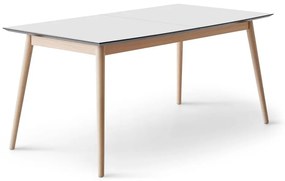 Rozkladací jedálenský stôl s bielou doskou v bielo-prírodnej farbe 100x210 cm Meza – Hammel Furniture