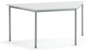 Stôl SONITUS TRAPETS, 1600x800x720 mm, HPL - biela, strieborná