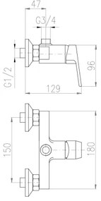 RAV Slezák CO182.5Z - Sprchová batéria COLORADO, lesklé zlaté prevedenie
