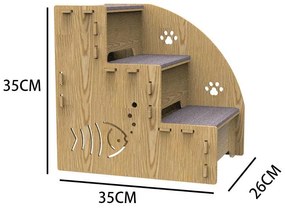 DIY drevené schodíky pre domáce zvieratá Svetlé drevo