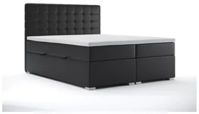 Manželská posteľ Boxspring 180 cm Clady (čierna ekokoža) (s úložným priestorom). Akcia -20%. Vlastná spoľahlivá doprava až k Vám domov. 1044200