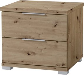 Nočný stolík s 2 zásuvkami Smilla, výška 43 cm, dub artisan
