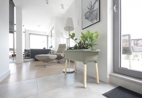 Plastové parenisko na drevených nožičkách ISEW780H 77 cm - antracit