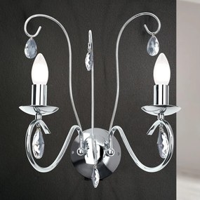 Orion WA 2-1093/2- Krištáľové nást. svietidlo ALESSIA 2xE14/40W/230V lesklý chróm