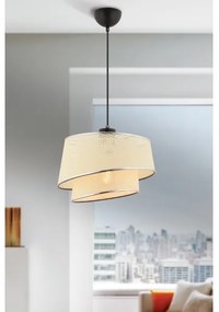 Závesný luster na lankách BARETTE 1xE27/60W/230V krémový/lesklý chróm