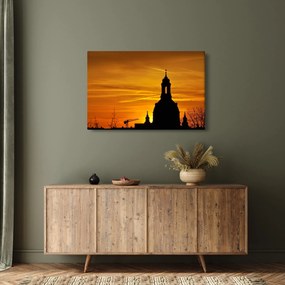 Obraz kostola pri západe slnka (90x60 cm)