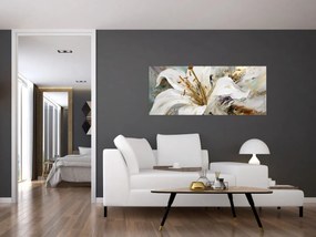 Obraz - Abstrakcia s ľaliou (120x50 cm)