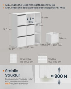 Úložná polica so 6 stohovateľnými boxami LBC199W01