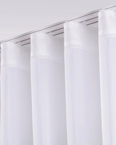 Záclona s riasením WAVE farba produktu biela látka polopriehľadný, lesklá