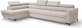Rohová sedačka Nardo Maxi s funkciou spania ľavá - béžový plyš Pretty 03