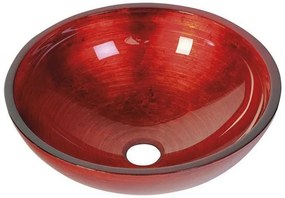 Sapho, MURANO ROSSO IMPERO sklenené umývadlo na dosku, priemer 40cm, červené, AL5318-63