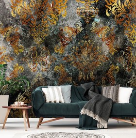 Fototapeta - Zlatohnedý motív - betón (254x184 cm)