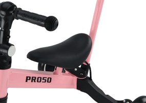 LEAN Trike Trojkolka PRO50 s vodiacou rukoväťou ružová