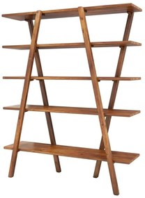Knižnica z borovicového dreva Perla Walnut, 148 × 120 cm