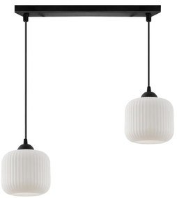 Závesné svietidlo Riffle, 2x biele sklenené tienidlo, b