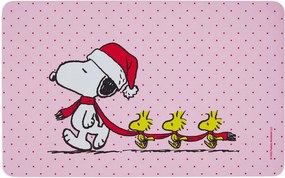 PEANUTS Raňajková doska Snoopy s vianočnou čiapočkou - ružová