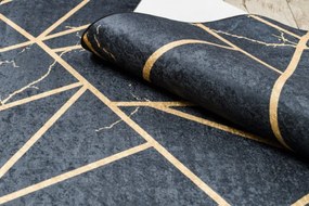 Koberec protišmykový ANDRE 1222 Marmur, geometrický - čierny