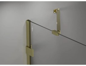 Mexen, Mexen Lunar pravé otočné sprchové dvere 130 cm, transparentné, zlaté - 834-130-000-50-00-P