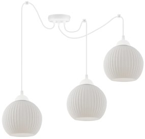 Závesné svietidlo Riffle Round Spider, 3x biele sklenené tienidlo, w