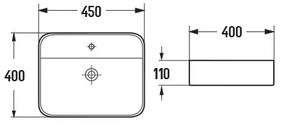 Mexen Sofia, umývadlo na dosku 45 x 40 x 11 cm, biela, 22154500
