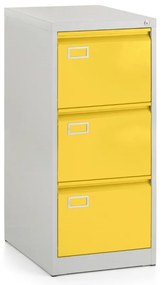 Kovová kartotéka A4 - 3 zásuvky, cylindrický zámok, žltá - ral 1023