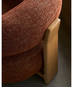 Ženilkové kreslo v terakotovej farbe Granite – Kave Home