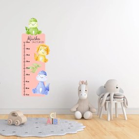 PIPPER. Textilná nálepka na stenu "Detský meter s menom - Dinosaury"