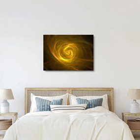Sklenený obraz abstraktnej žltej špirály (70x50 cm)