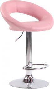 2x Barová stoličkaOlinda - koženka, chróm rám - ružová
