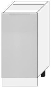 Kuchynská skrinka Zoya D40 Pl Svetlo šedá mat/biely