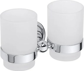 Bemeta Design RETRO chróm: Držiak kefiek, dvojitý, sklo - 144310022
