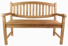 2 miestna lavica DIVERO, ošetrené teakové drevo, 120 cm